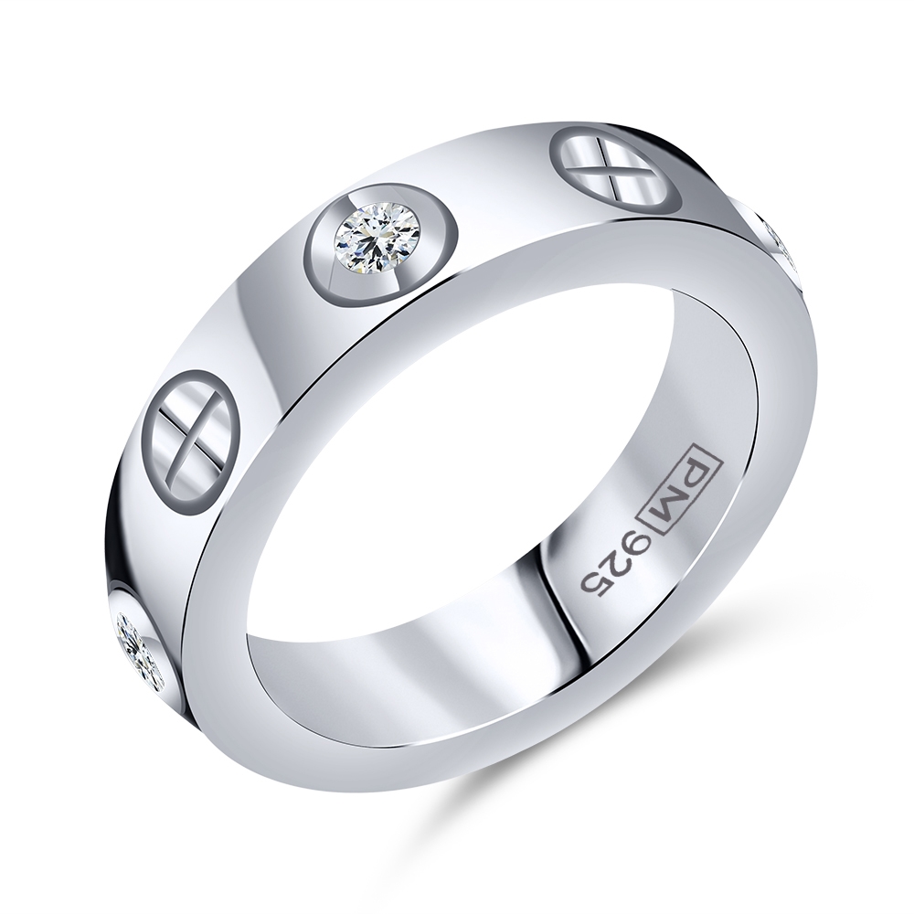 Inel din argint  cu pietre Cubic Zirconia Incolor