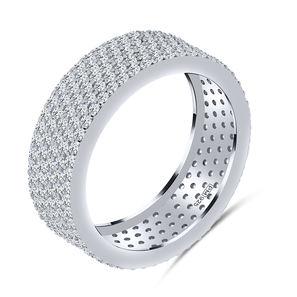 Inel din argint  cu pietre Cubic Zirconia Incolor