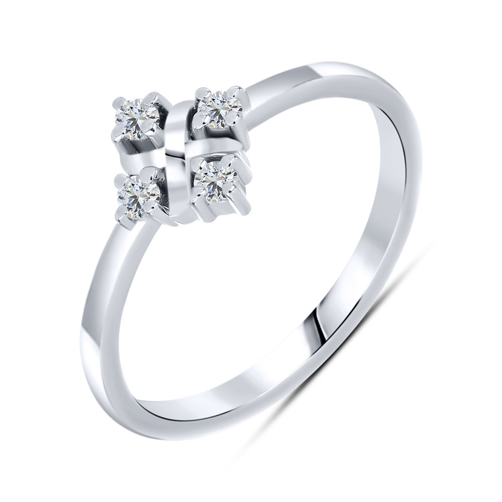 Inel din argint  cu pietre Cubic Zirconia Incolor