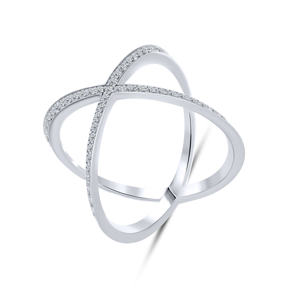 Inel din argint  cu pietre Cubic Zirconia Incolor