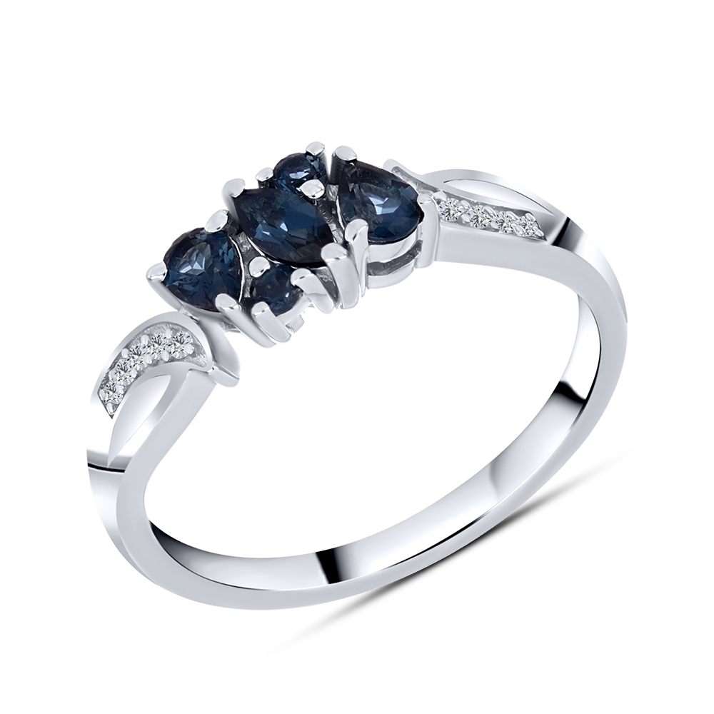 Inel din argint  cu pietre Cubic Zirconia Incolor, Topaz London