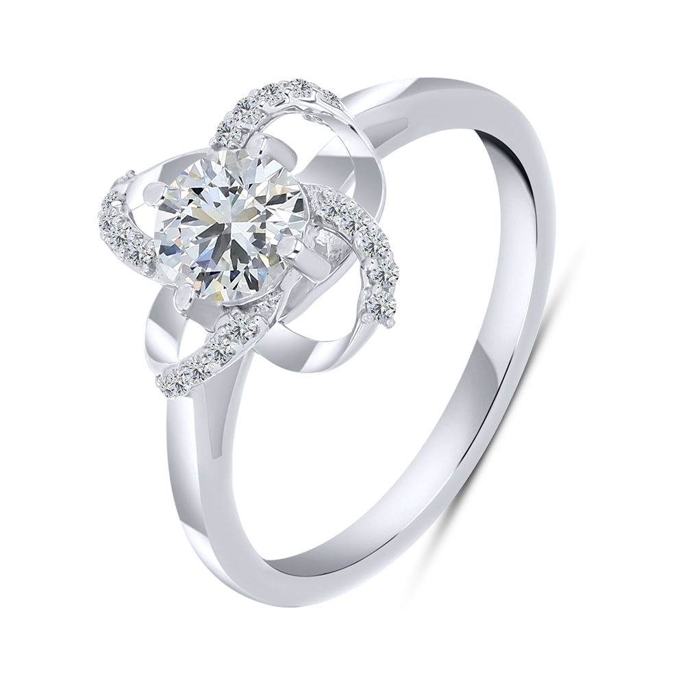 Inel din argint  cu pietre Cubic Zirconia Incolor