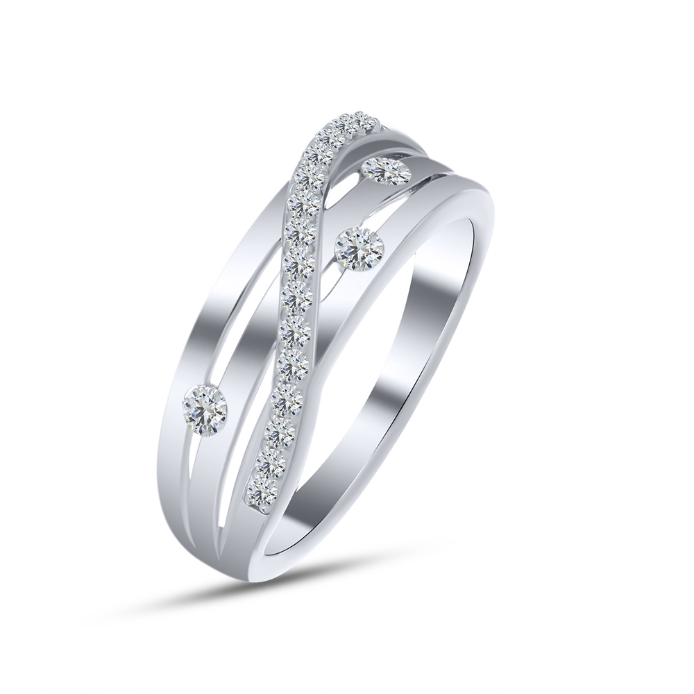 Inel din argint  cu pietre Cubic Zirconia Incolor