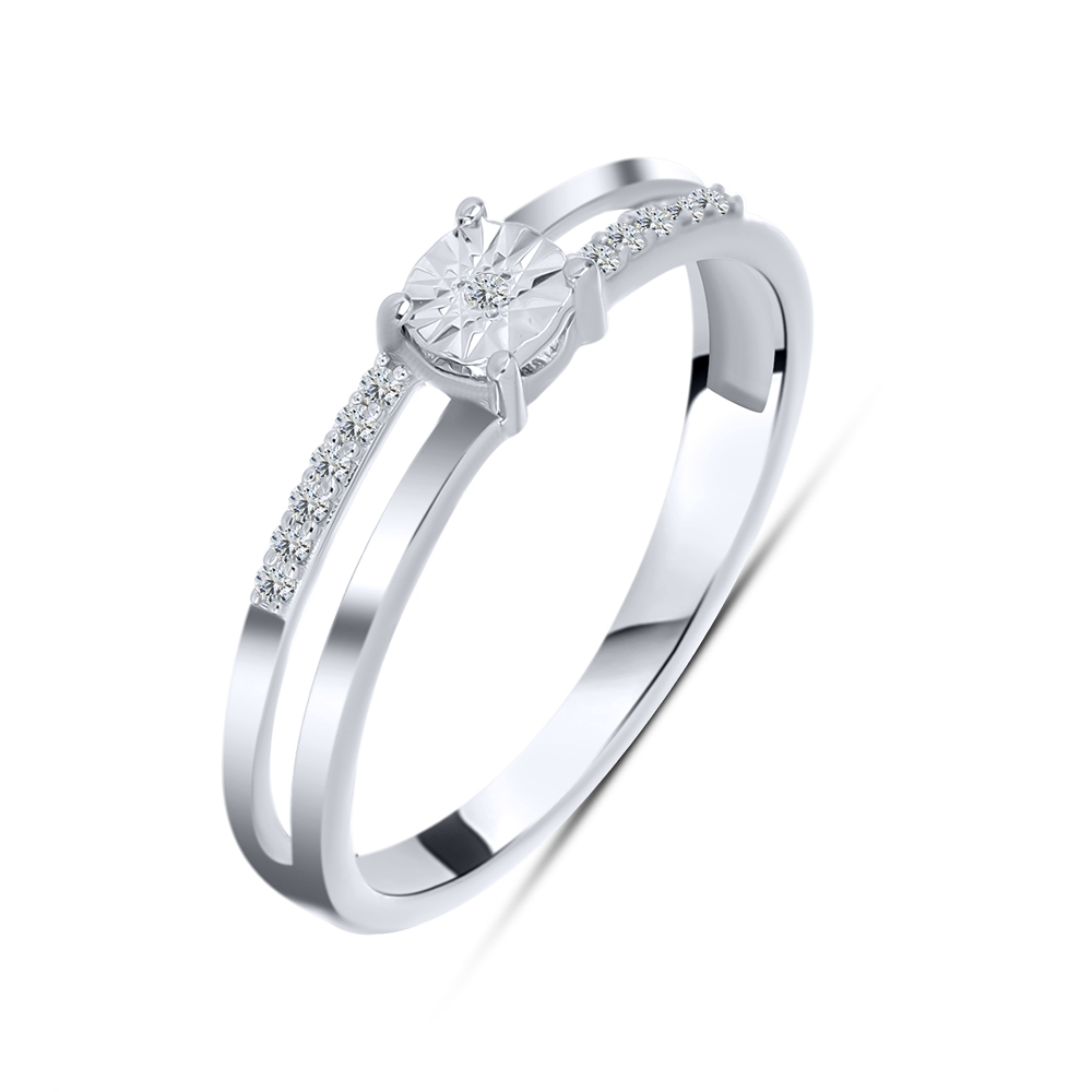 Inel din argint  cu pietre Cubic Zirconia Incolor