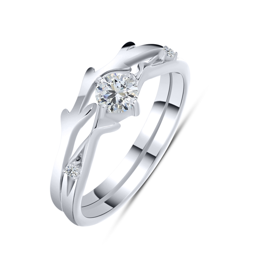 Inel din argint  cu pietre Cubic Zirconia Incolor