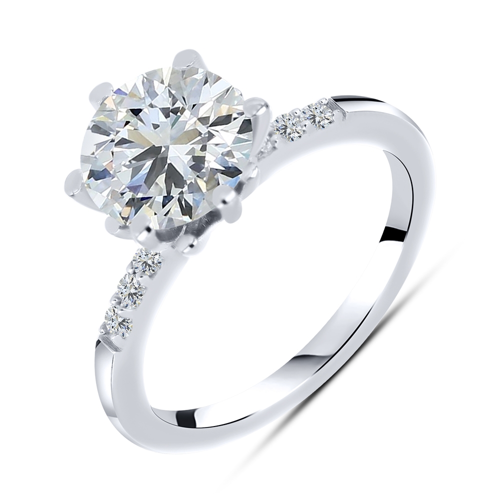 Inel din argint  cu pietre Cubic Zirconia Incolor
