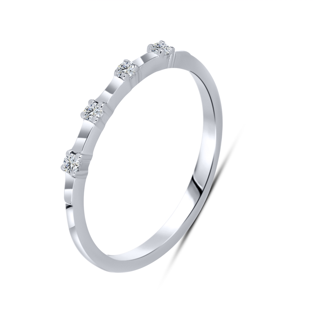 Inel din argint  cu pietre Cubic Zirconia Incolor