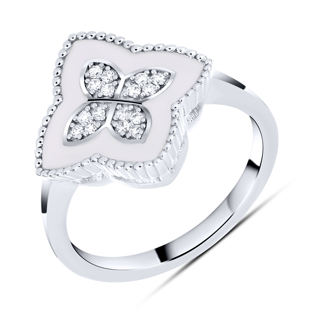 Inel din argint  cu pietre Cubic Zirconia Incolor, Finift