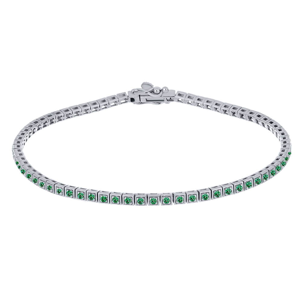 Brățară din argint  cu pietre Cubic Zirconia Roz