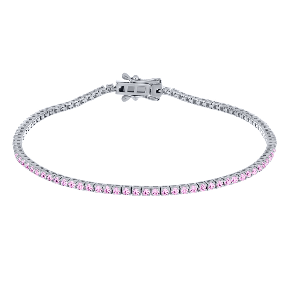 Brățară din argint  cu pietre Cubic Zirconia Roz