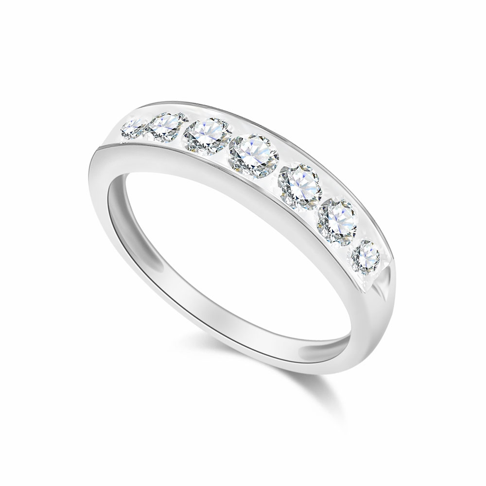 Verighetă din aur alb cu pietre Diamant