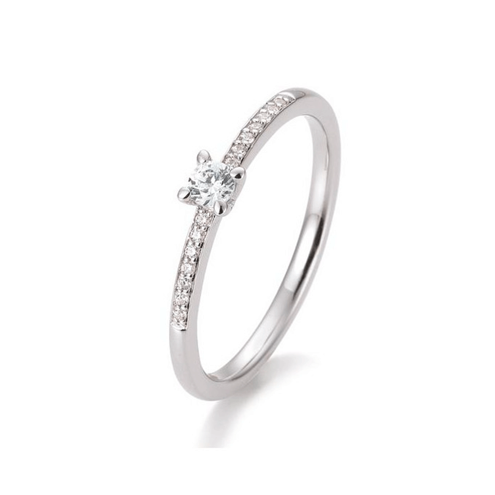 Inel din aur alb cu pietre Diamant