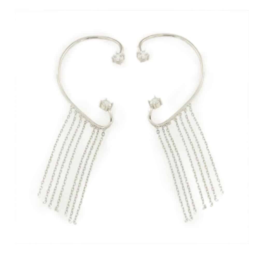 Cercei Pusete din argint  cu pietre Cubic Zirconia Incolor