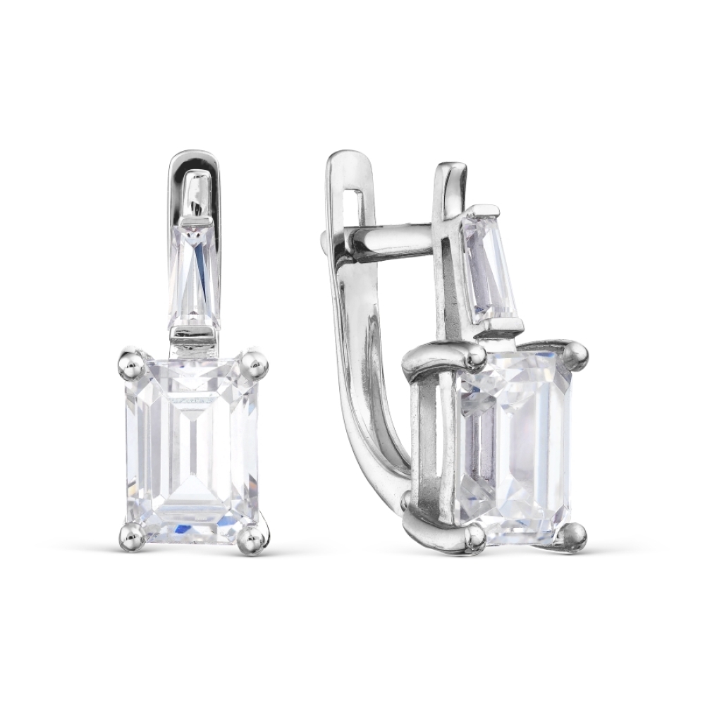 Inel din aur alb cu pietre Cubic Zirconia Incolor