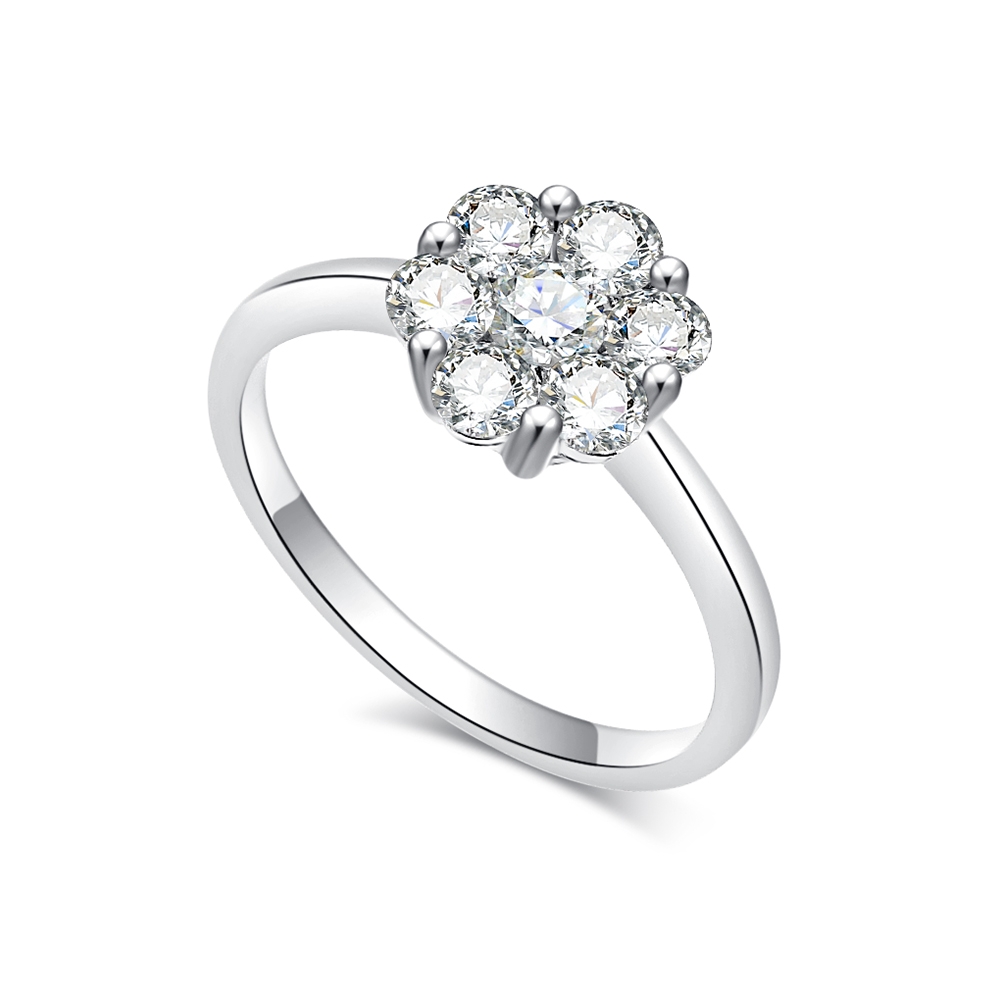 Inel din aur alb cu pietre Diamant