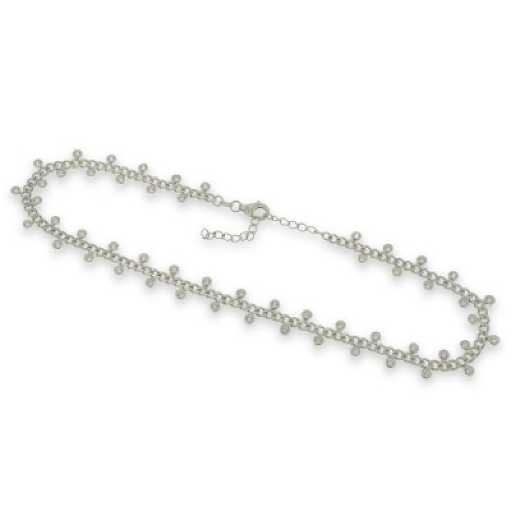 Colier din argint  cu pietre Cubic Zirconia Incolor