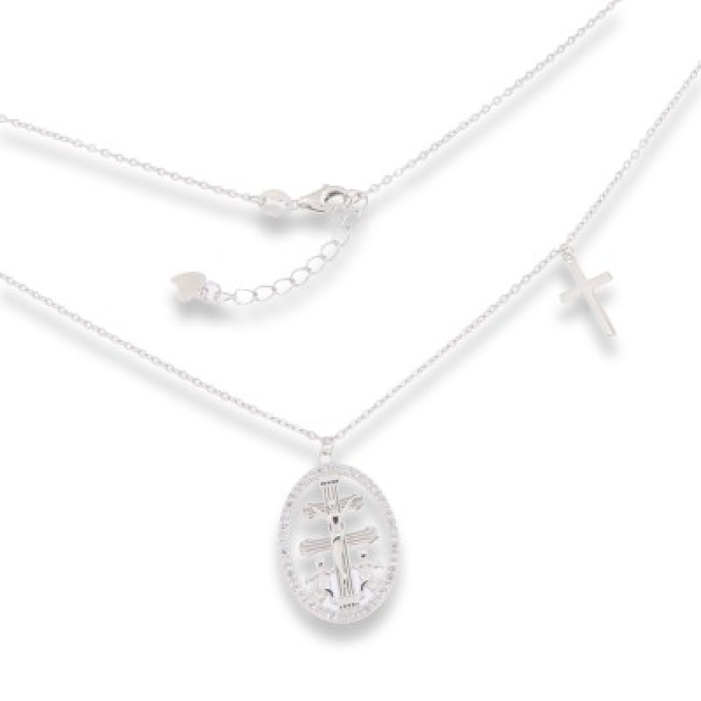 Colier din argint  cu pietre Cubic Zirconia Incolor