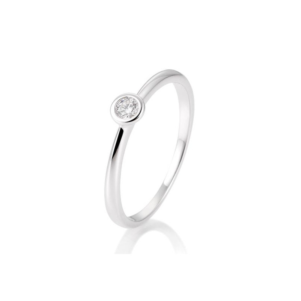 Inel din aur alb cu pietre Diamant