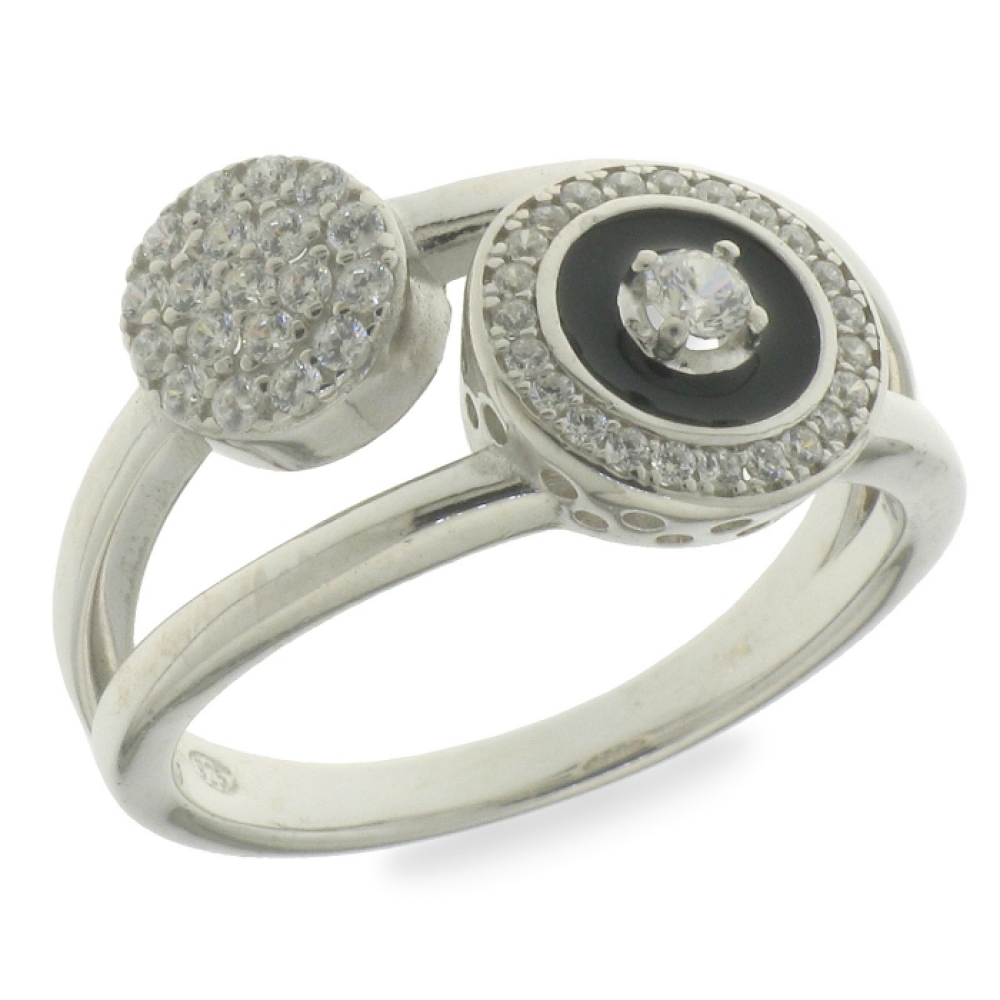 Inel din argint  cu pietre Cubic Zirconia Incolor, Finift