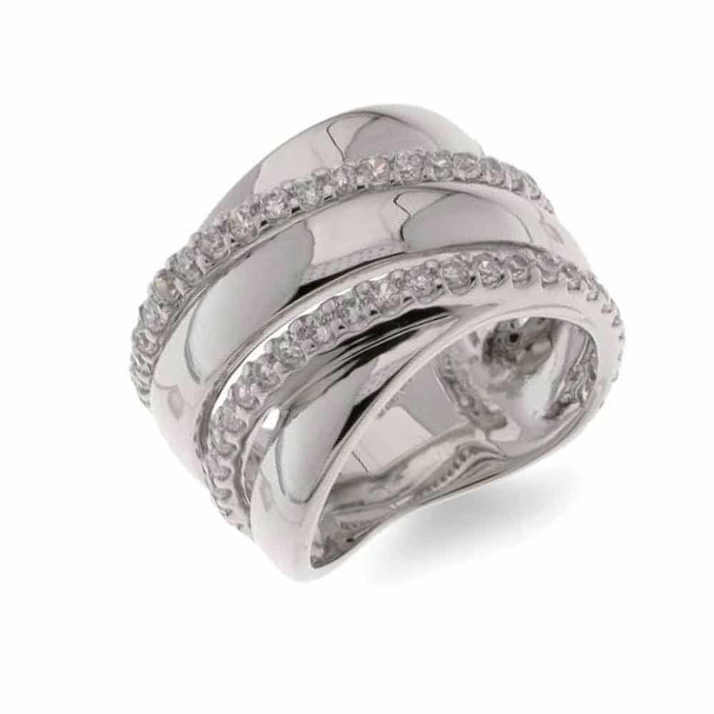 Inel din argint  cu pietre Cubic Zirconia Incolor