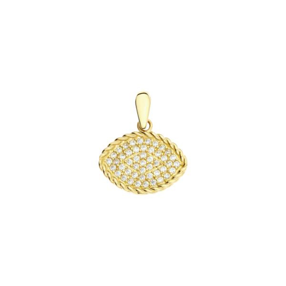 Pandantiv din aur galben cu pietre Cubic Zirconia Incolor
