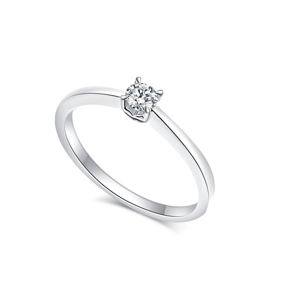 Inel din aur alb cu pietre Diamant