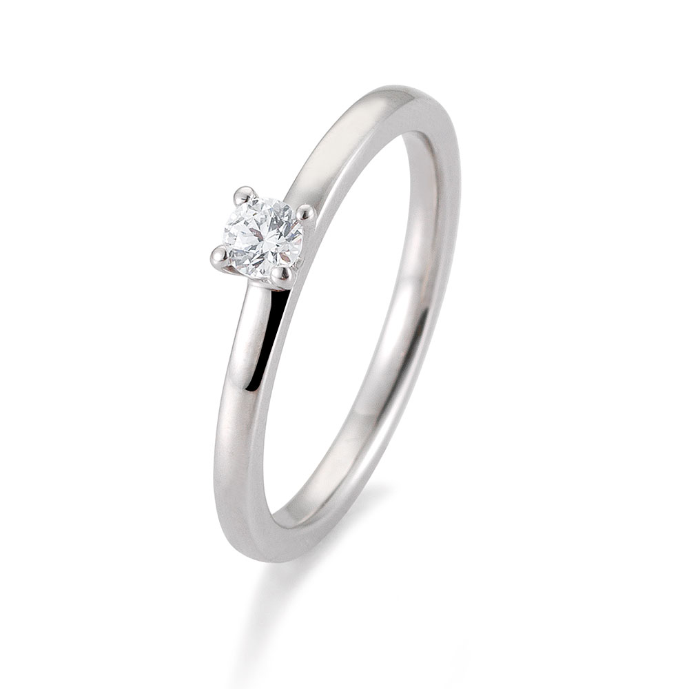 Inel din aur alb cu pietre Diamant