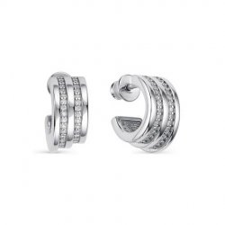 Cercei Pusete din argint  cu pietre Cubic Zirconia Incolor