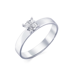 Inel din aur alb cu pietre Diamant