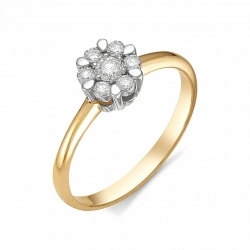 Inel din aur roz cu pietre Diamant