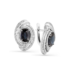 Inel din aur alb cu pietre Diamant, Safir