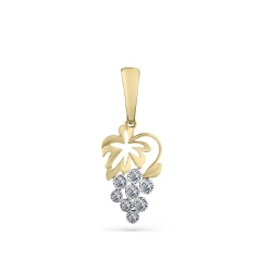 Pandantiv din aur galben cu pietre Cubic Zirconia Incolor