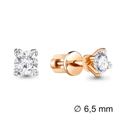Cercei Pusete din aur roz cu pietre Cubic Zirconia Incolor