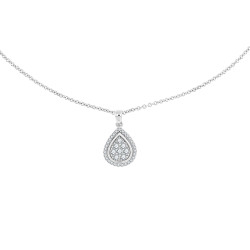 Colier din aur alb cu pietre Diamant