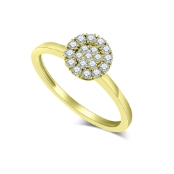 Inel din aur galben cu pietre Diamant