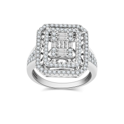 Inel din aur alb cu pietre Diamant