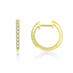 Cercei Creole din aur galben cu pietre Diamant