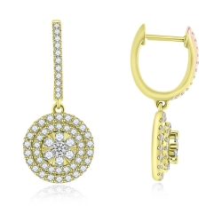 Cercei Creole din aur galben cu pietre Diamant