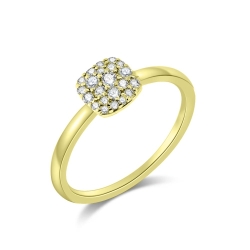 Inel din aur galben cu pietre Diamant