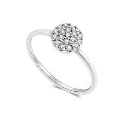 Inel din aur alb cu pietre Diamant