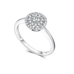 Inel din aur alb cu pietre Diamant
