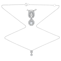 Colier din aur alb cu pietre Diamant