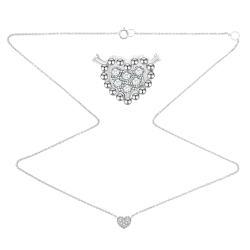 Colier din aur alb cu pietre Diamant