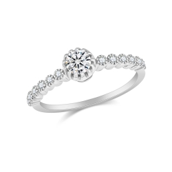 Inel din aur alb cu pietre Diamant