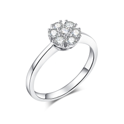 Inel din aur alb cu pietre Diamant