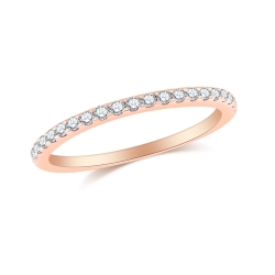 Inel din aur roz cu pietre Diamant