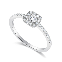 Inel din aur alb cu pietre Diamant