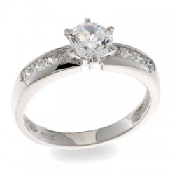 Inel din argint  cu pietre Cubic Zirconia Incolor