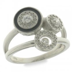 Inel din argint  cu pietre Cubic Zirconia Incolor, Finift