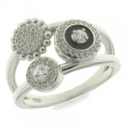 Inel din argint  cu pietre Cubic Zirconia Incolor, Finift